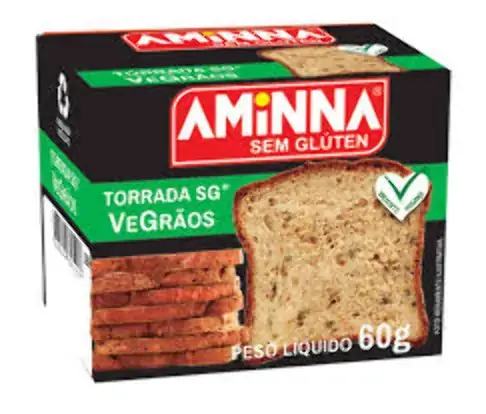 Torrada Vegana Aminna Graos S/gluten 60g