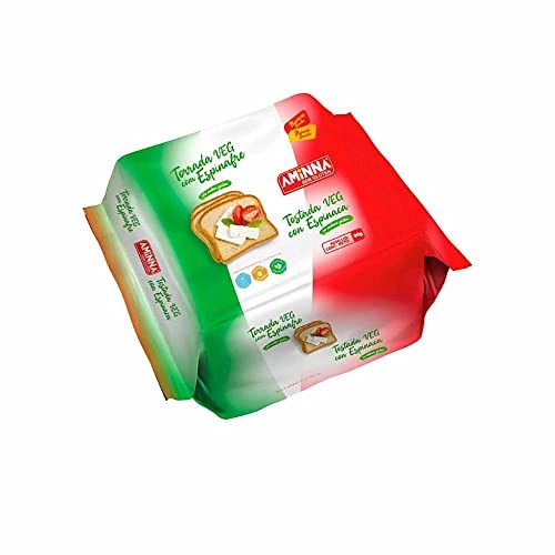 Torrada com Espinafre Vegana Sem Glúten Aminna 90g