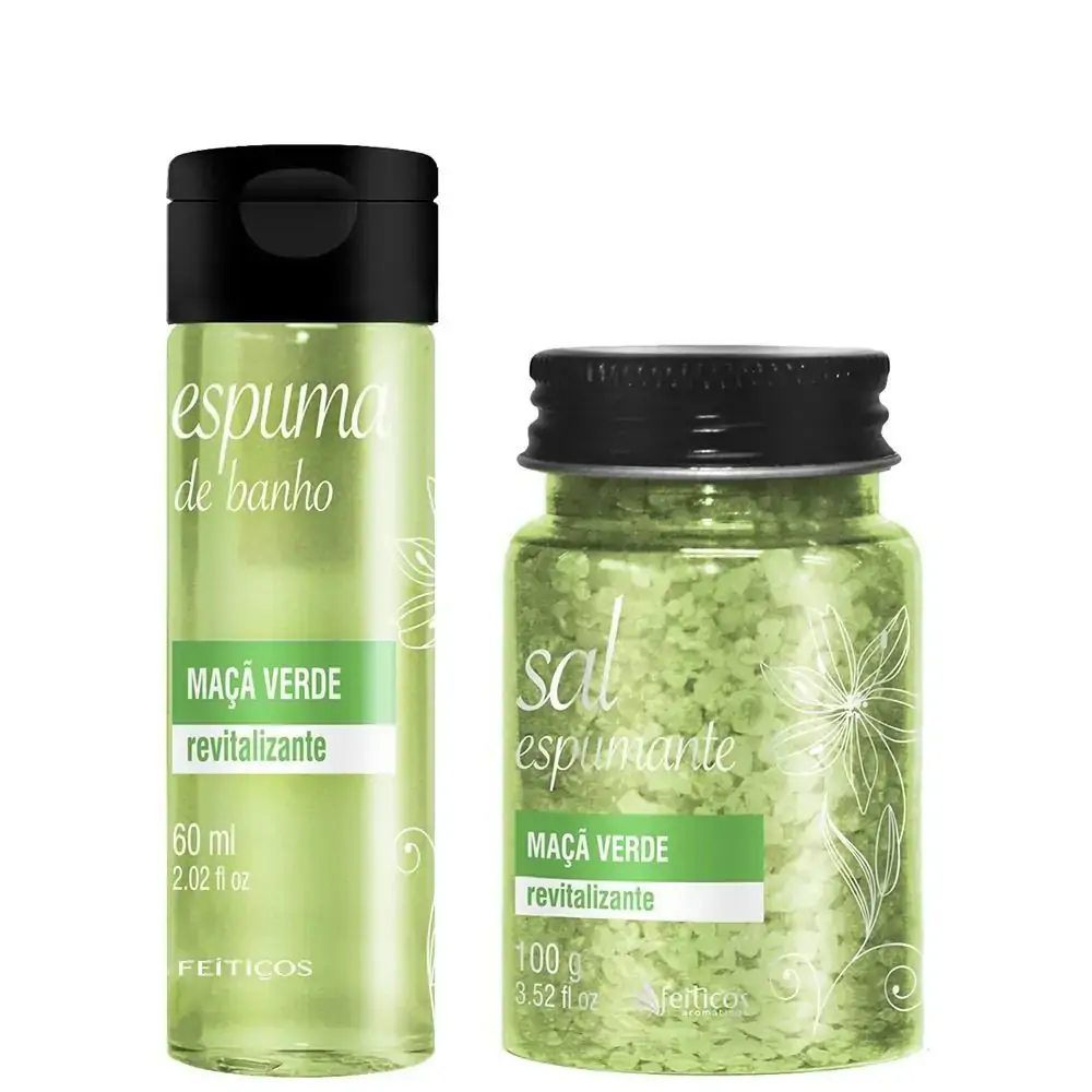 Espuma De Banho 60ml Maça Verde Feiticos Aromaticos