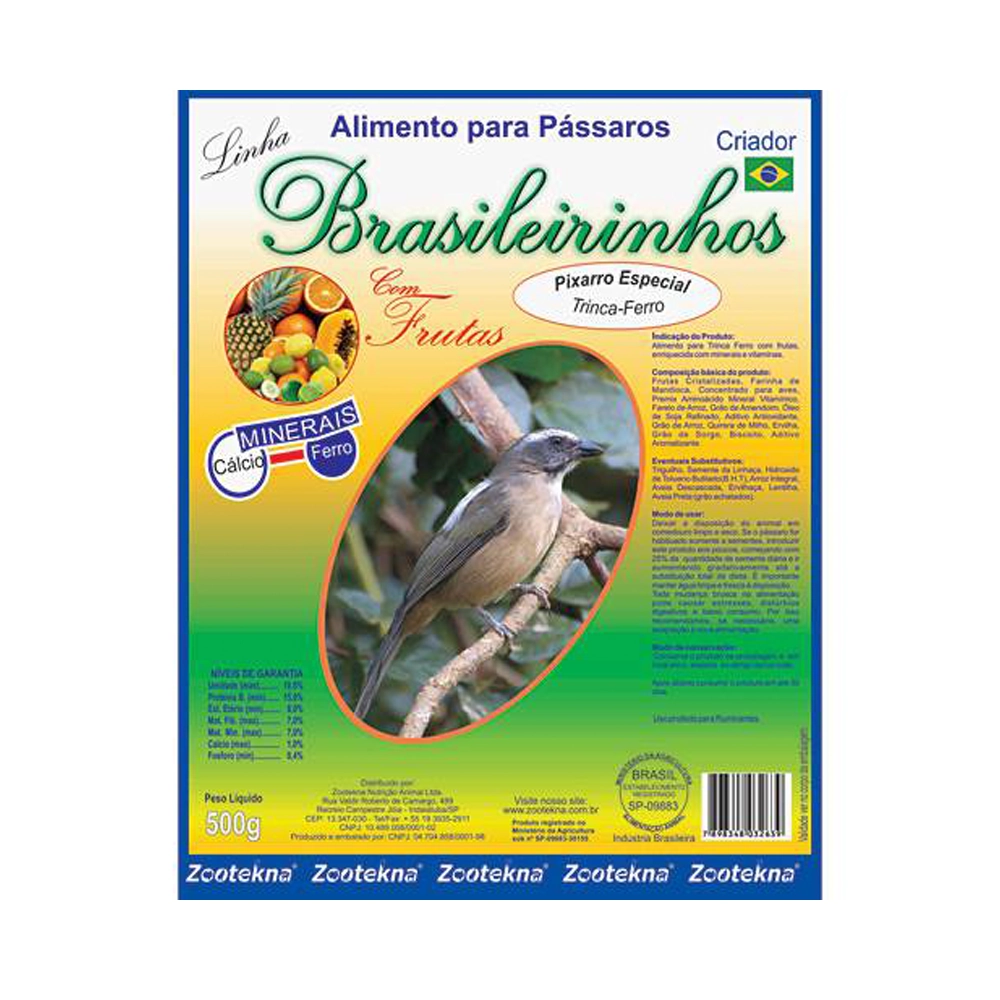 Mistura Para Trinca Ferro C/ Frutas Pixarro Zootekna