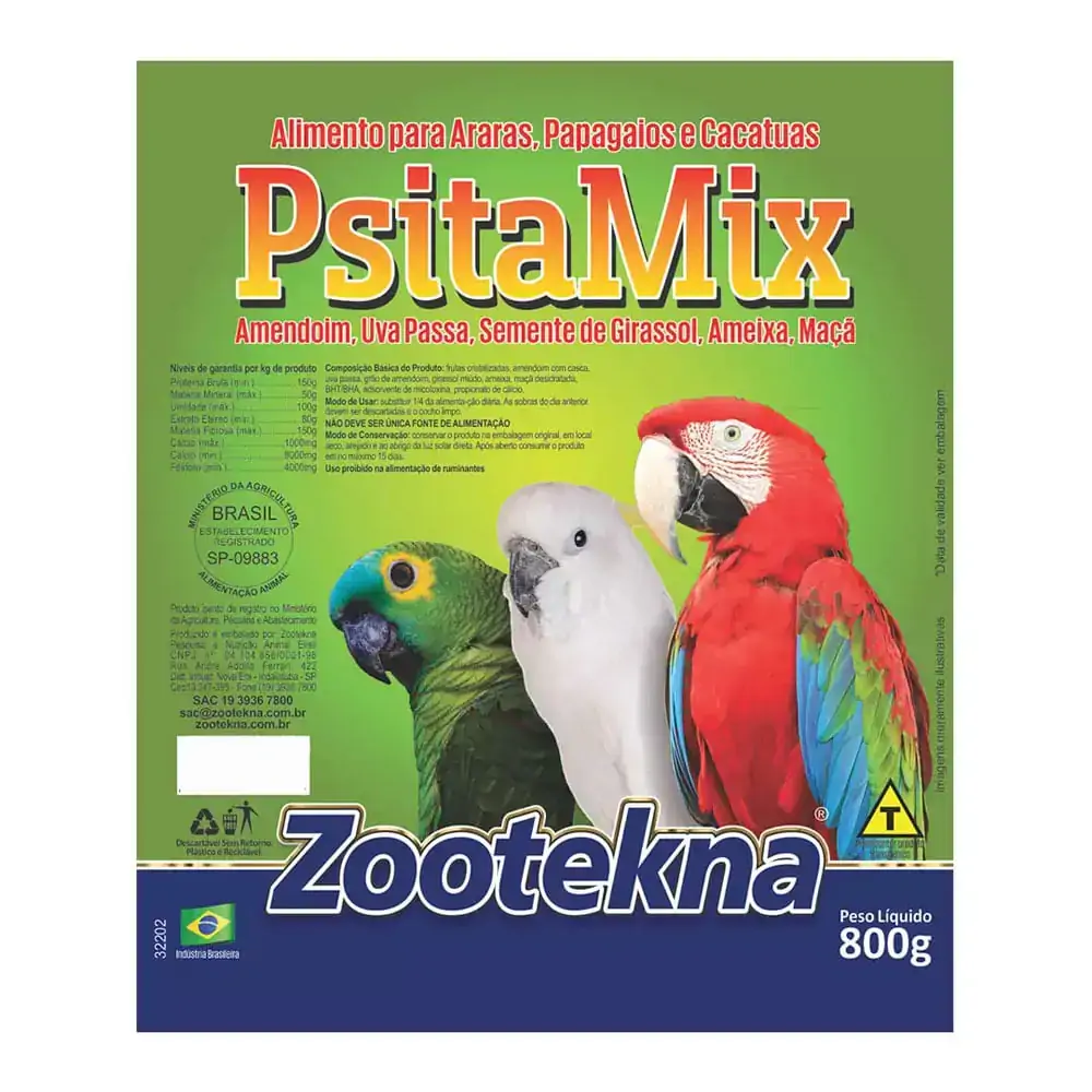 Mistura Especial Para Pistacidios Psita Mix Zootekna