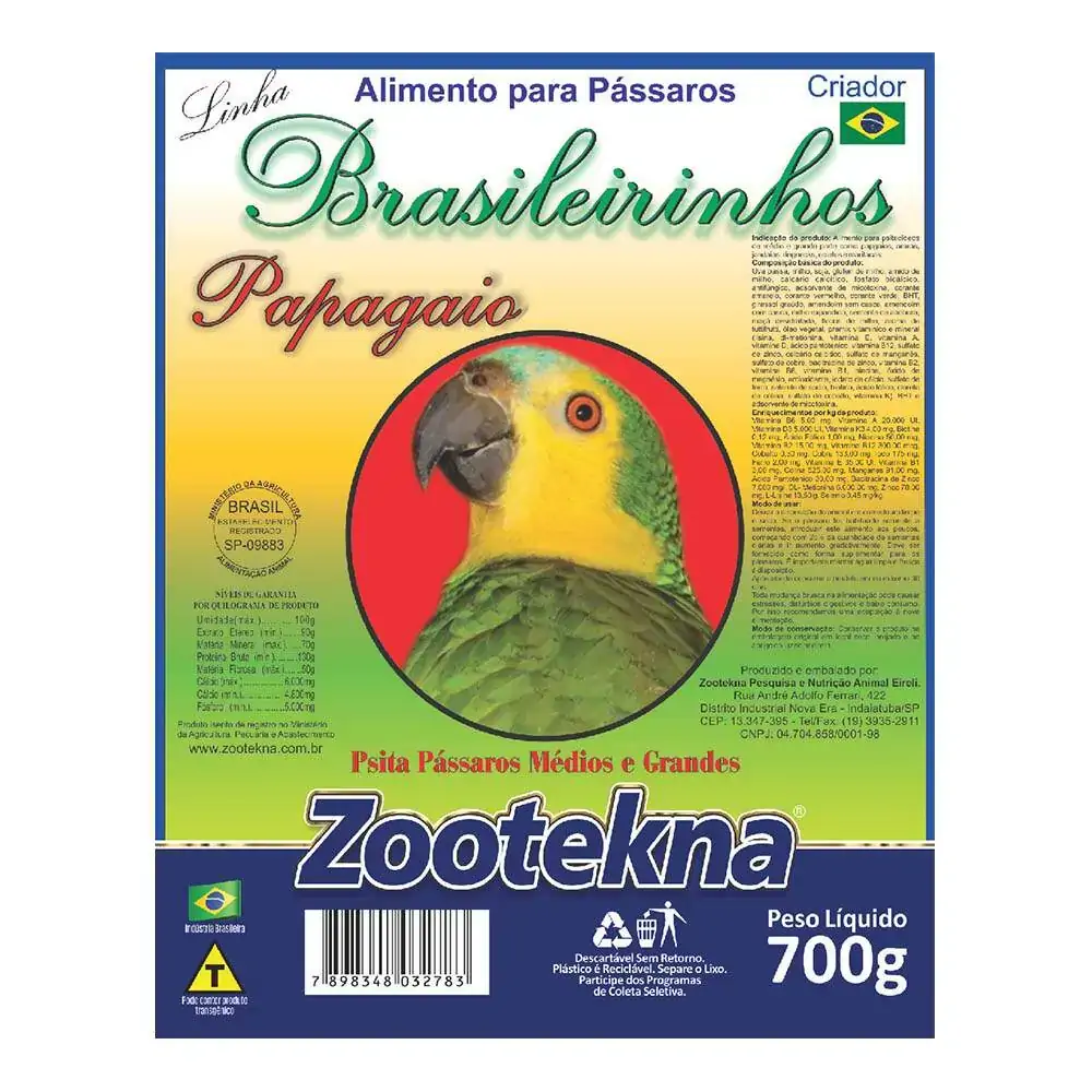 Mistura Especial Brasileirinho P/ Papagaio Zootekna