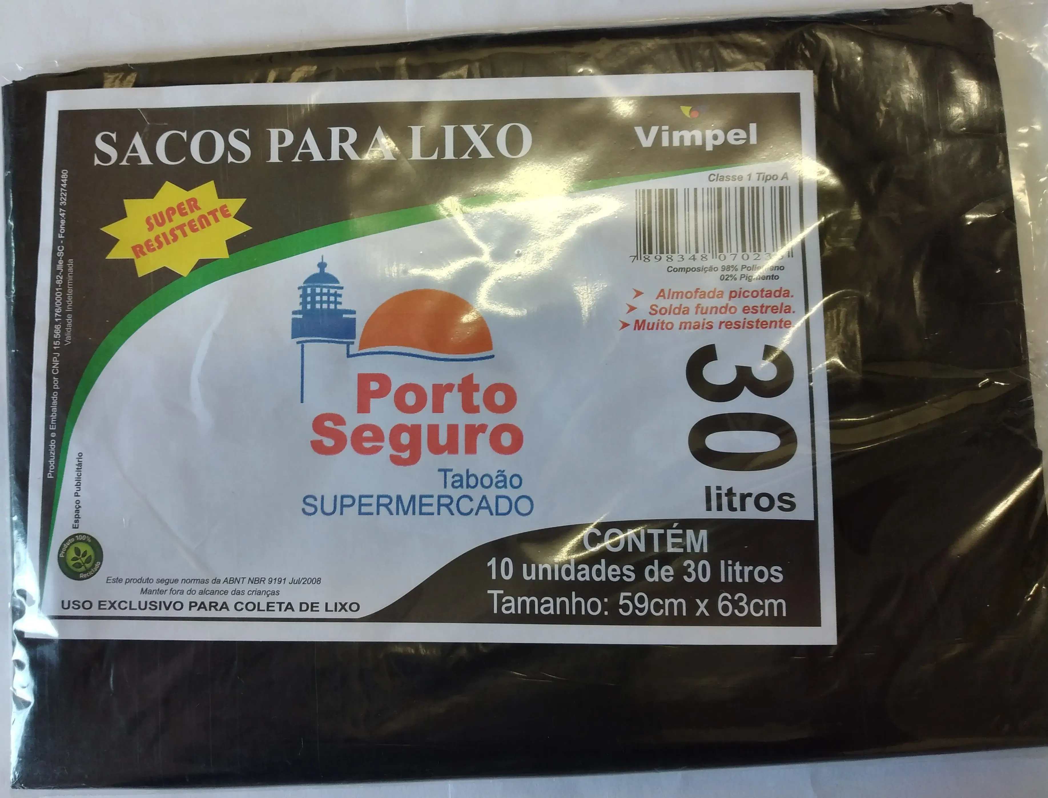 Saco Lixo Vimpel 30l Pt C/10