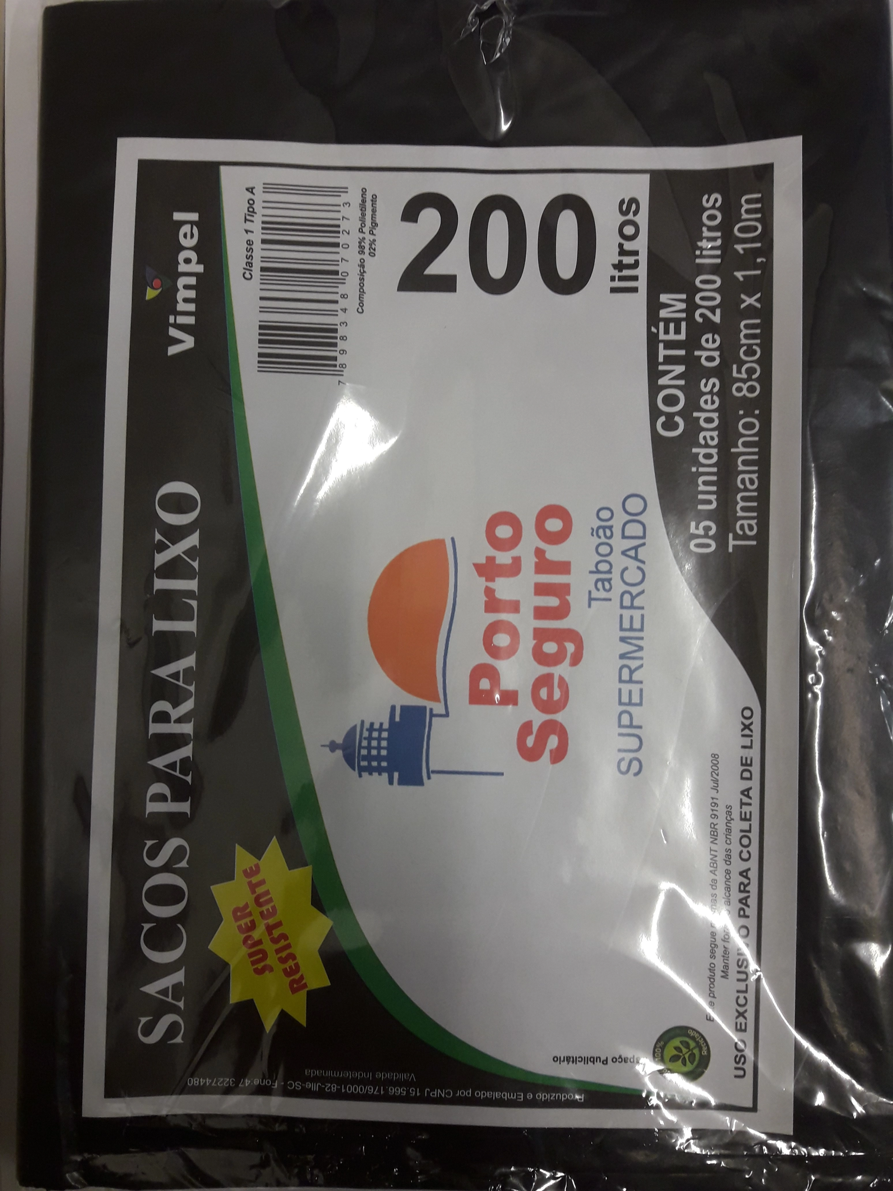 Saco Lixo Vimpel 200l Pt C/05