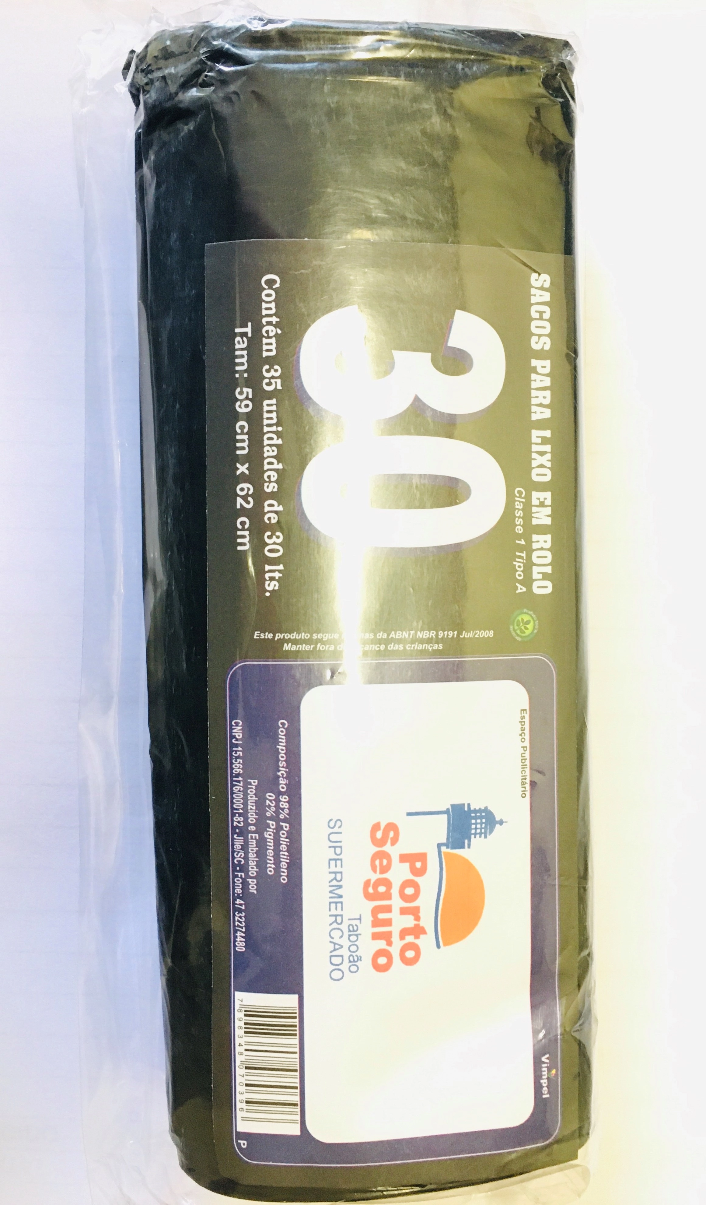 Saco Lixo Rolo Preto Vimpel 30l Pt C/35