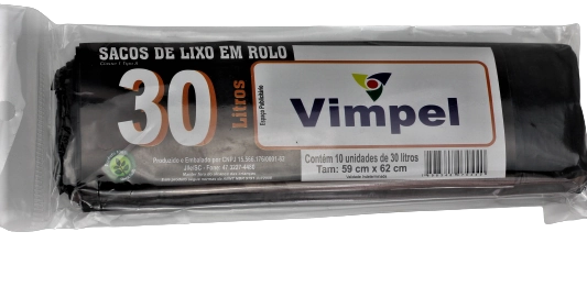 Saco De Lixo P.tudo Rolo Preto 30l
