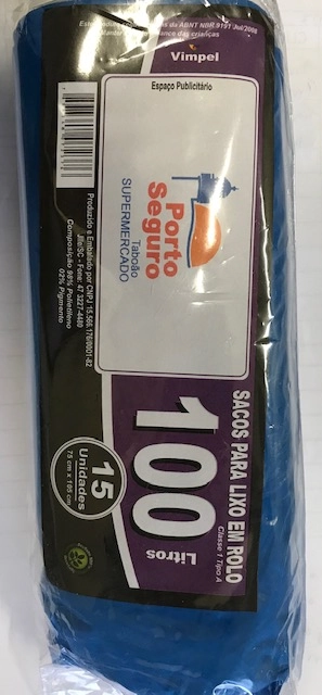 Saco Lixo Rolo Azul Vimpel 100l Pt C/15