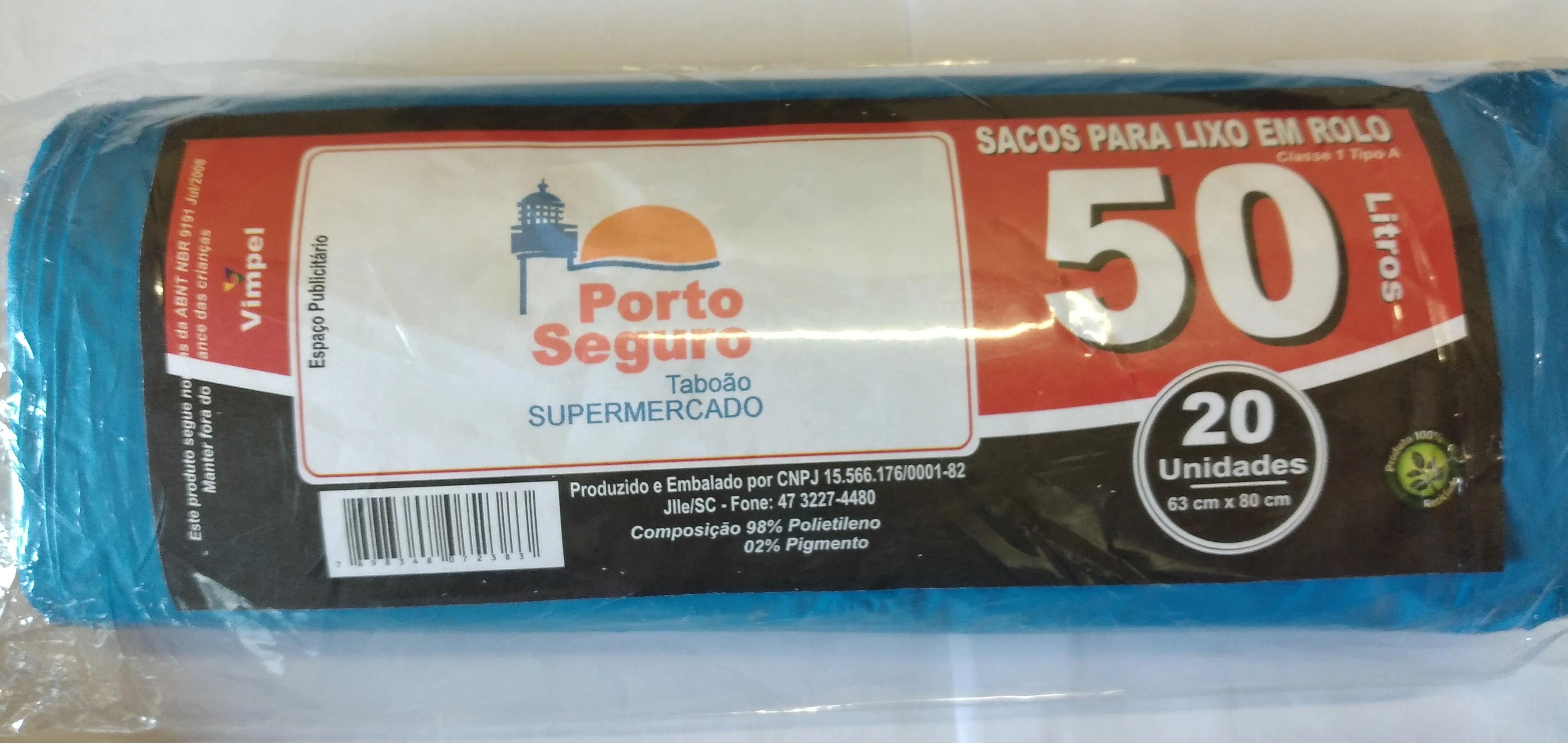 Saco Lixo Rolo Azul Vimpel 50l Pt C/20