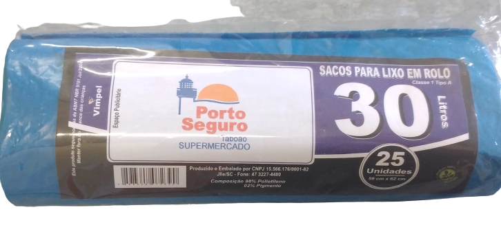 Saco Lixo Rolo Azul Vimpel 30l Pt C/25