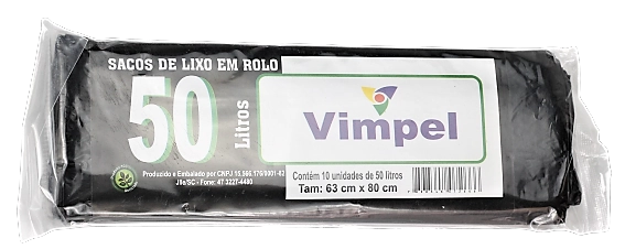 Saco De Lixo P.tudo Rolo Preto 50l