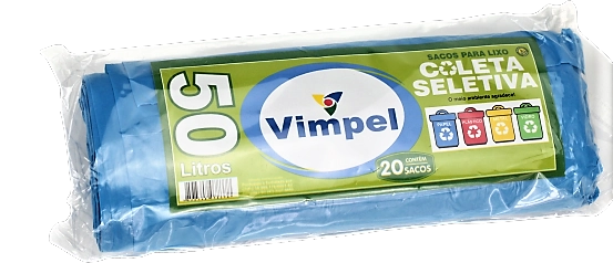 Saco Lixo Vimpel 50l Seletiva Azul