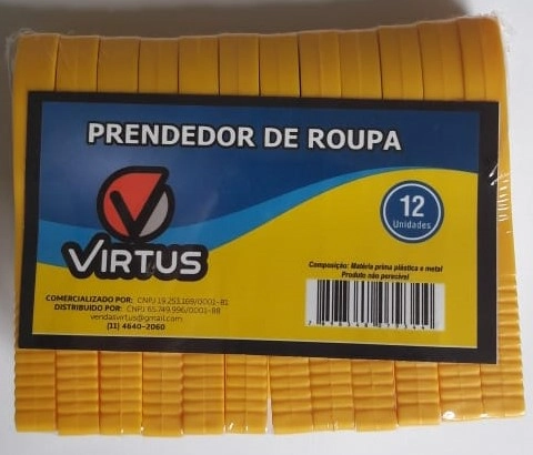 Prendedor De Roupa Virtus C/12 Plastico