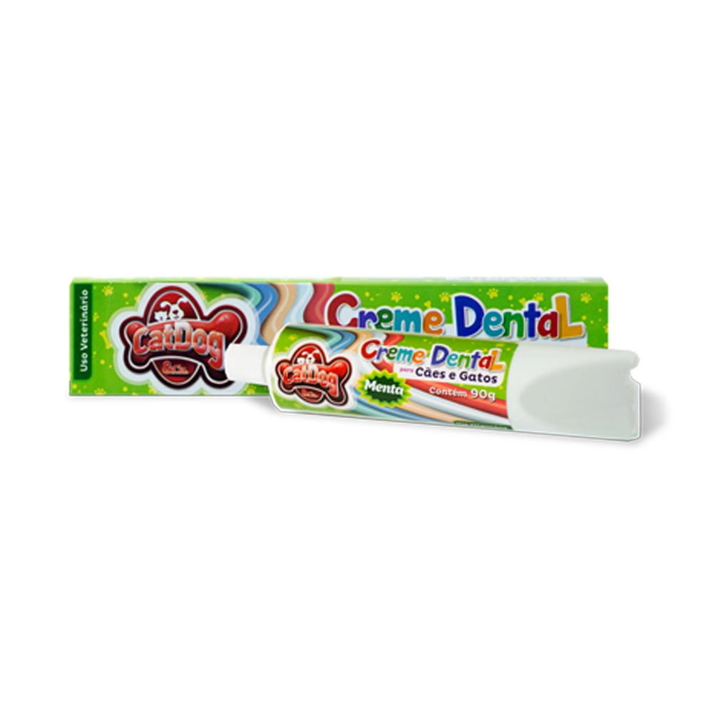 Creme Dental Catdog Para Cães E Gatos Caixa Sabor Menta