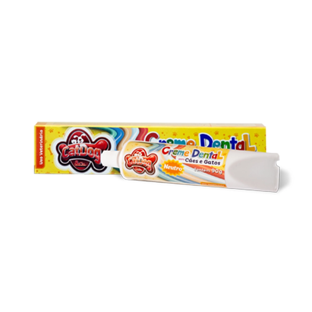 Creme Dental Catdog Para Cães E Gatos Unidade Sabor Neutro