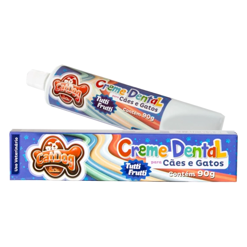 Creme Dental Catdog Para Cães E Gatos Unidade Sabor Tutti Frutti