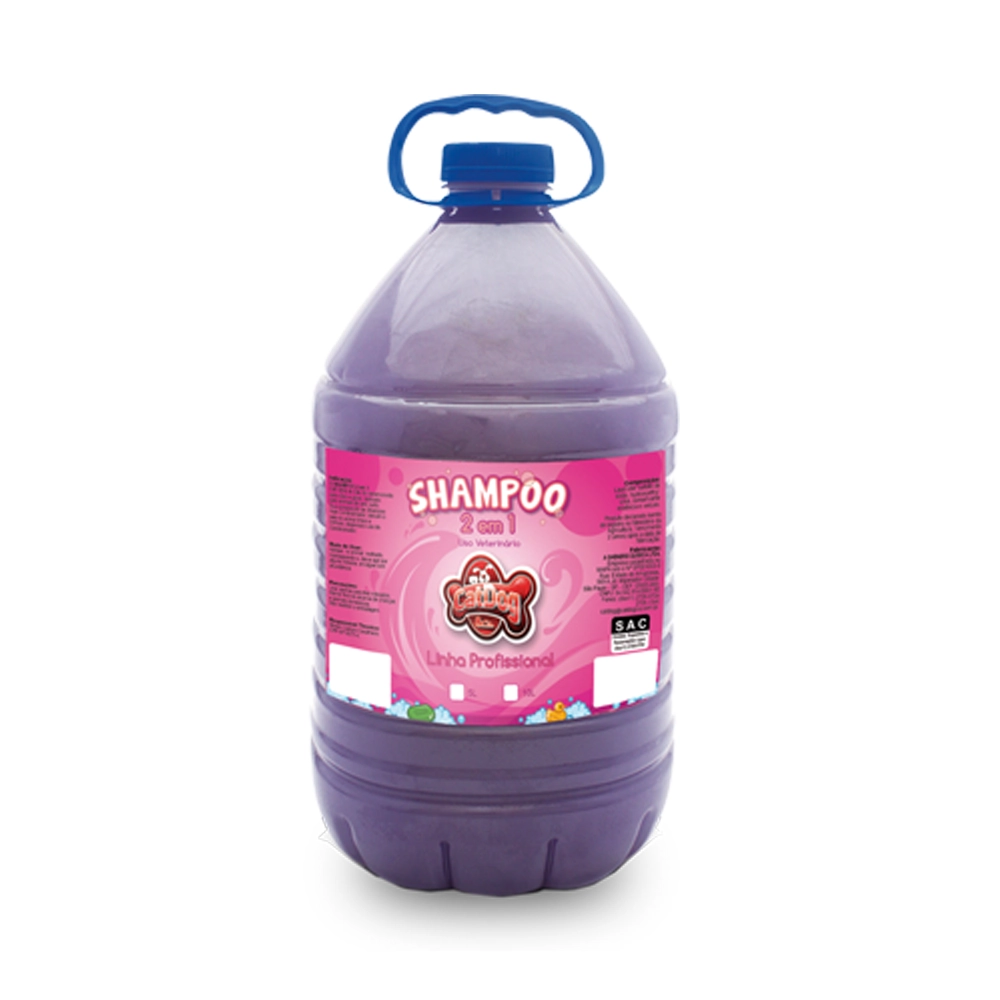 Shampoo 2 Em 1 Catdog Cia Linha Profissional Para Cães E Gatos 5l