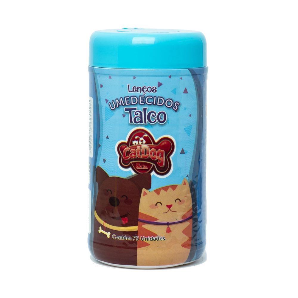 Lenços Umedecidos Talco para Cães e Gatos - CatDog (75 unidades)