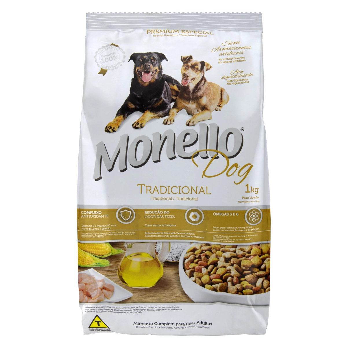 Alimento Para Cães Adultos Tradicional Monello Pacote 1kg