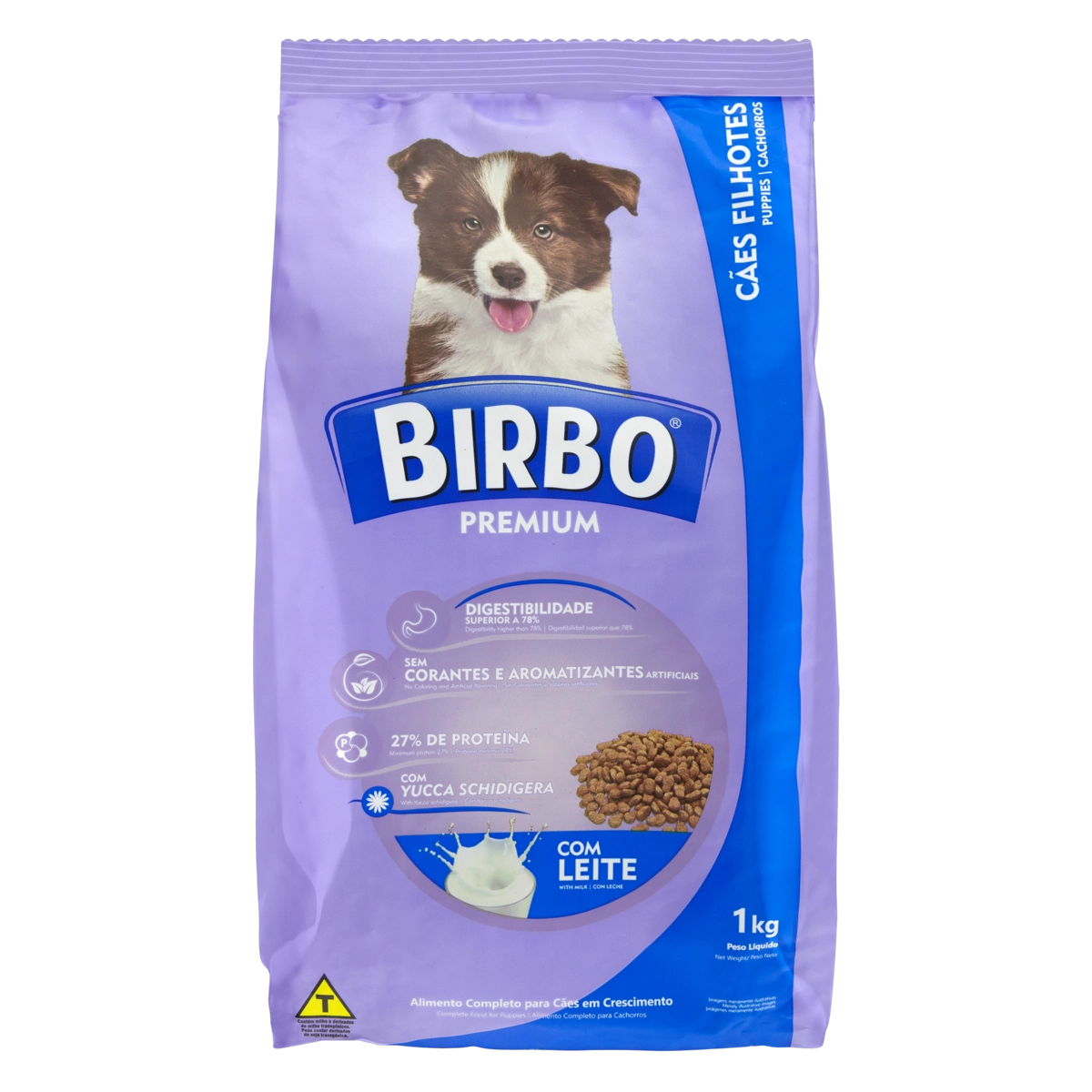 Alimento Para Cães Filhotes Com Leite Birbo Pacote 1kg