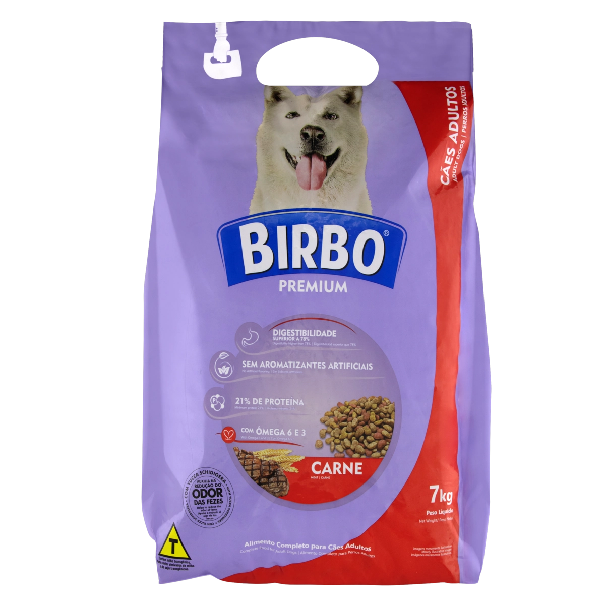 Alimento Para Cães Adultos Carne Birbo Pacote 7kg