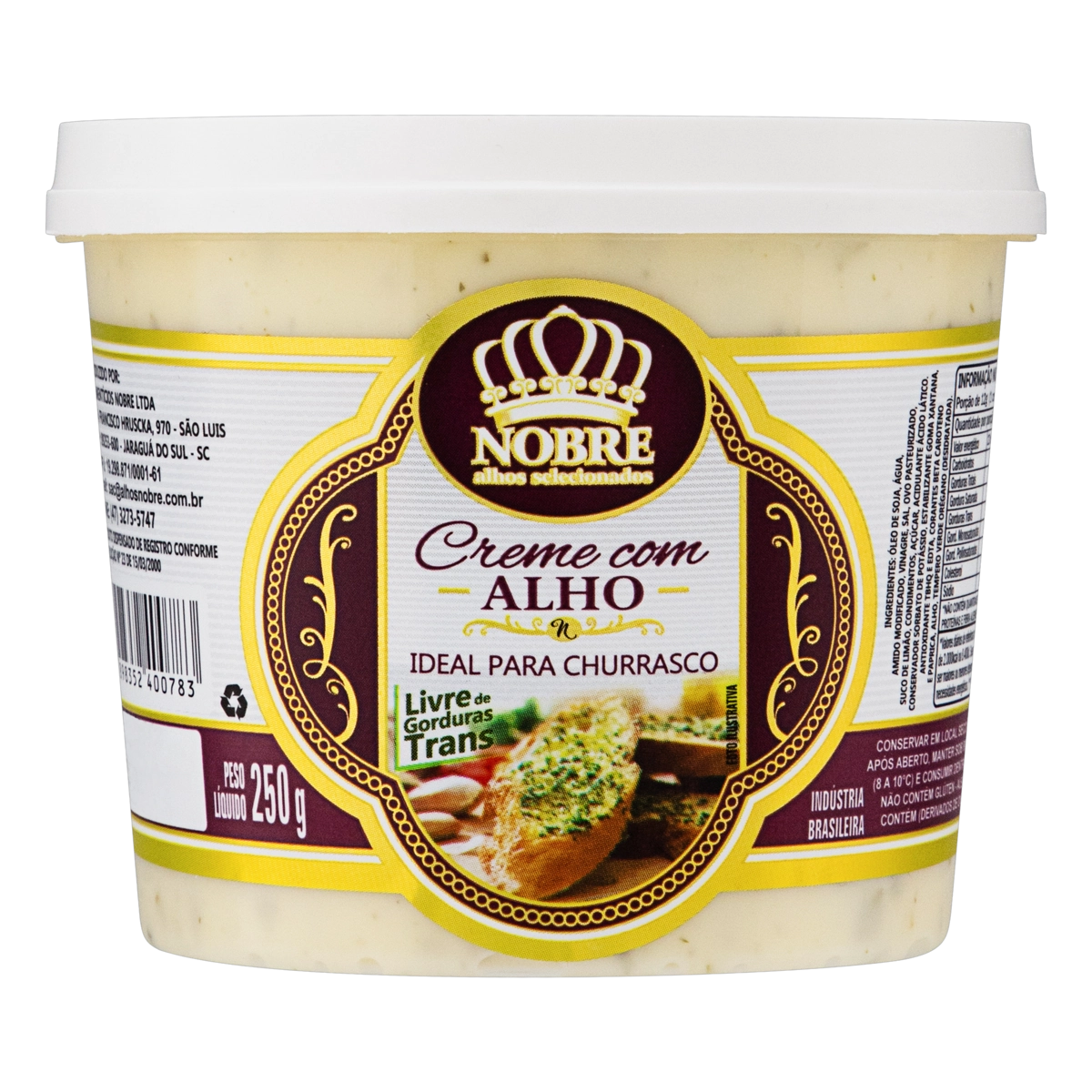 Creme Com Alho Nobre Pote 250g