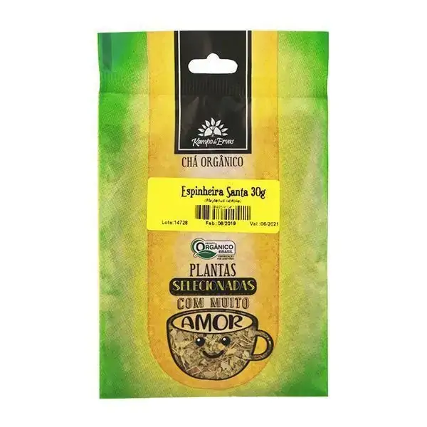 Espinheira Santa Chá Orgânico PURO 100 % Folhas 30 g Kampo