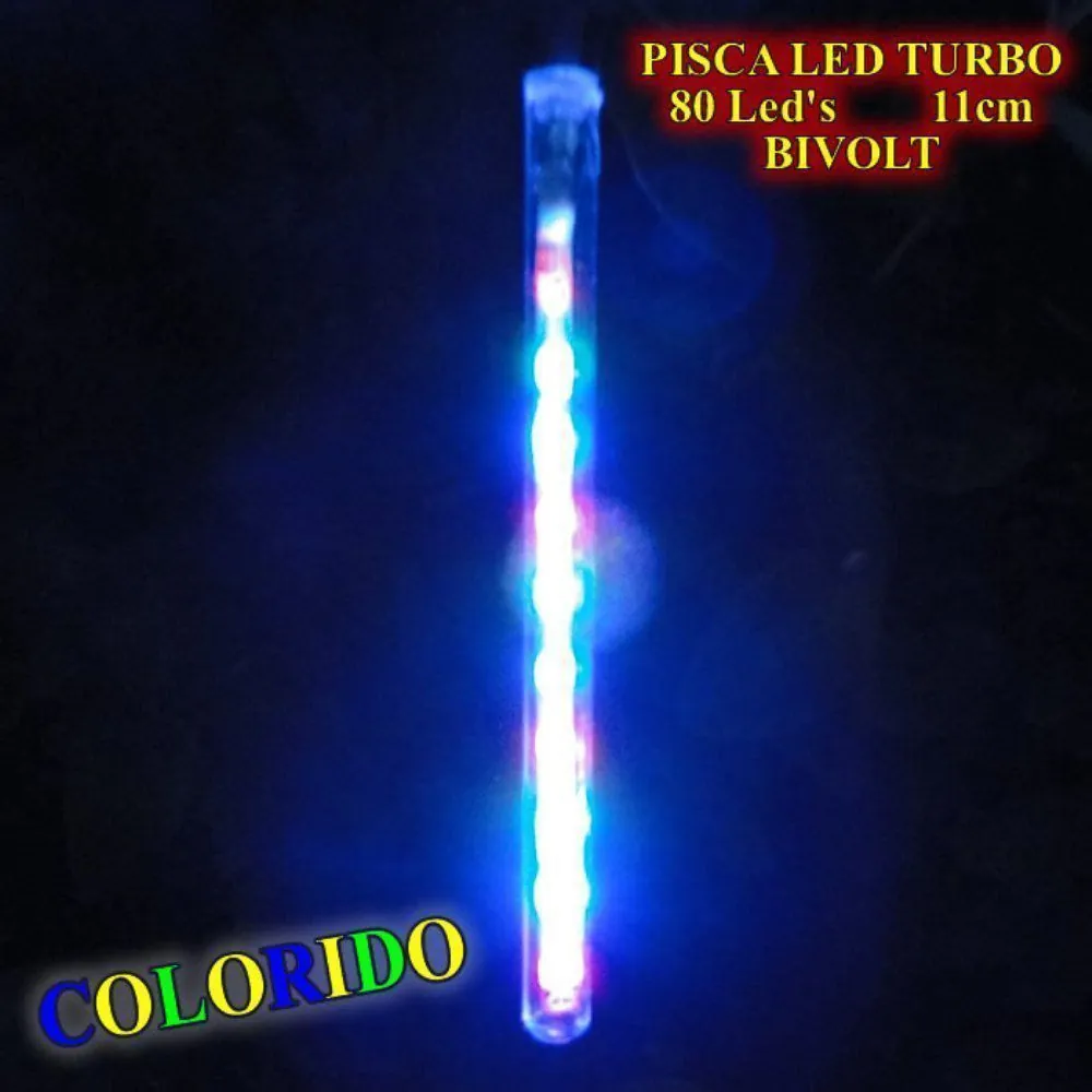 Pisca Pisca Led Turbo Colorido Com 8 Tubos De 11cm Bivolt 1341