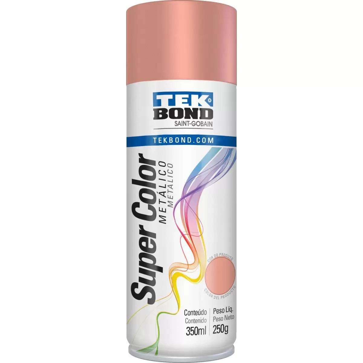 Tinta Aerossol Rose Gold Metalico 350ml 23411006900 Tekbond
