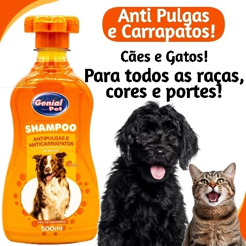 Shampoo Anti Pulgas Para Caes Genial Pet Ph Neutro
