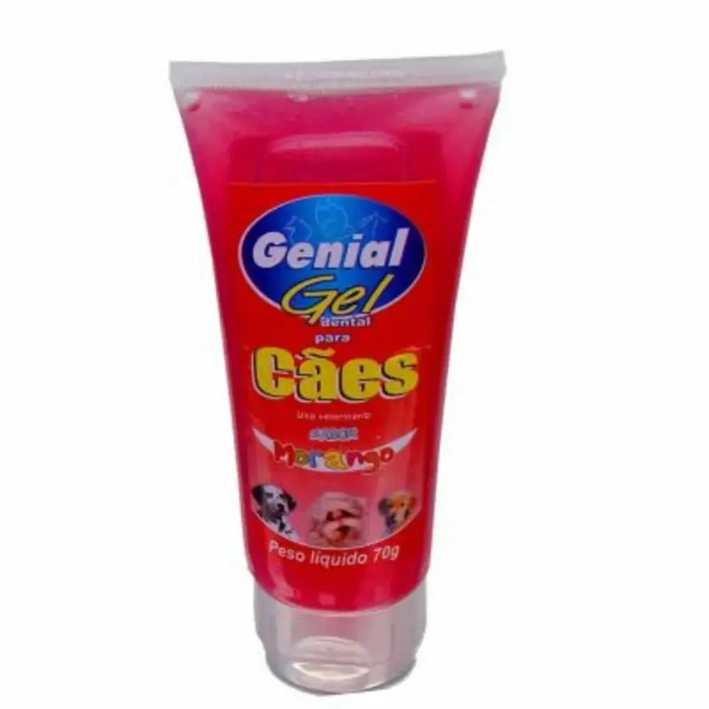 Creme Dental Genial Pet Gel Morango 70grs.