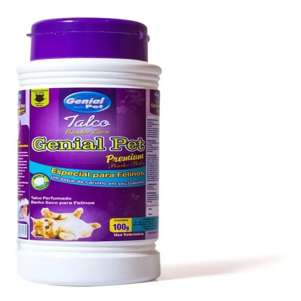 Talco Perfumado Premiun Para Gatos Genial Pet 100g
