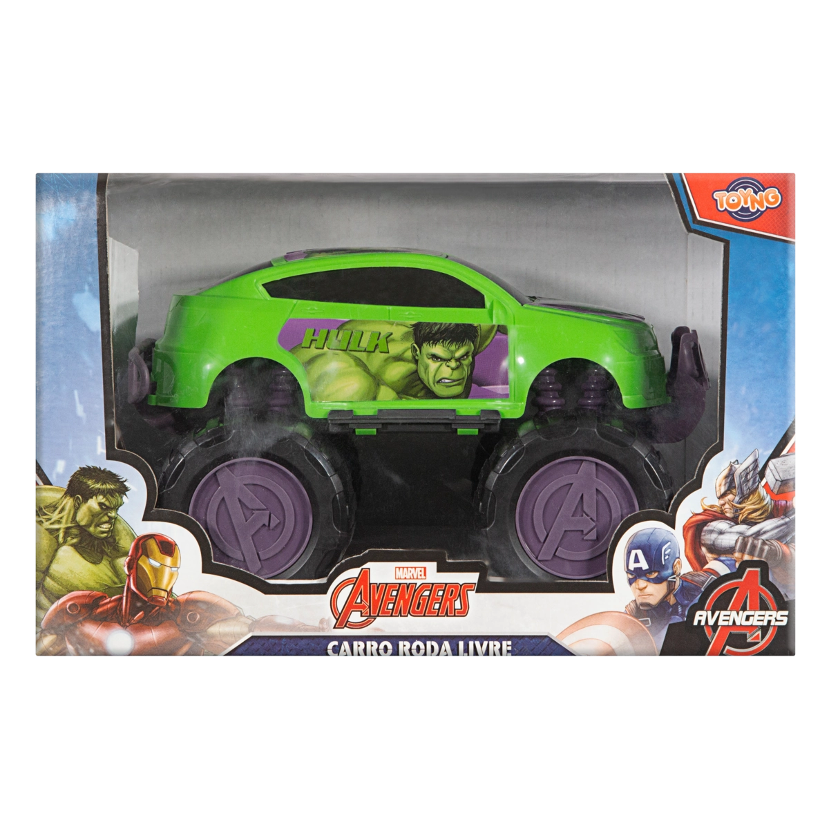 Carrinho Roda Livre Avengers Hulk Toyng Marvel