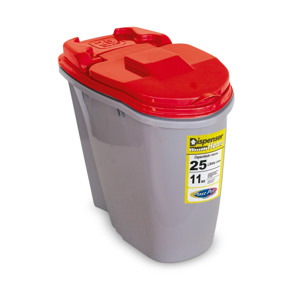 Porta Racao Plastpet Disp.home 25l Verm