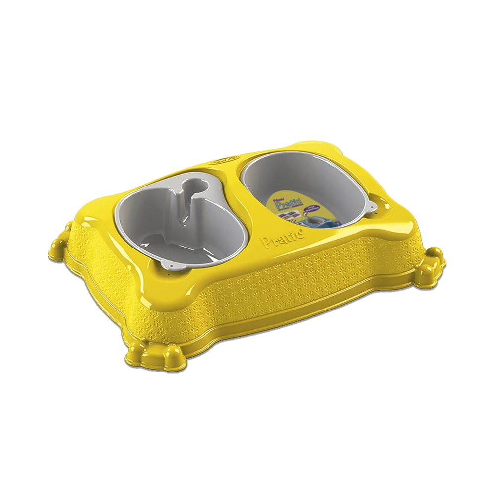 Comedouro E Bebedouro Vermelho Plast Pet New Pratic Médio