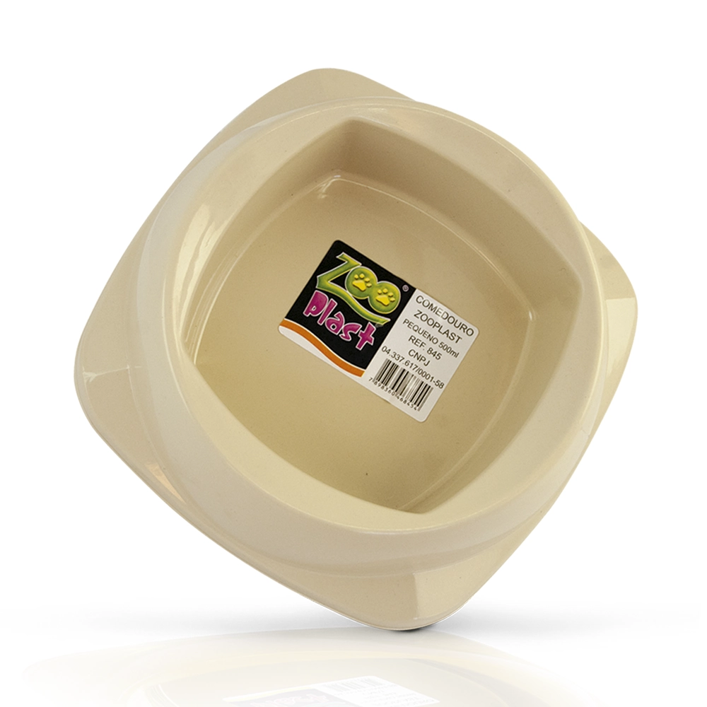 Comedouro Duplo Zooplast Médio Branco 900 Ml