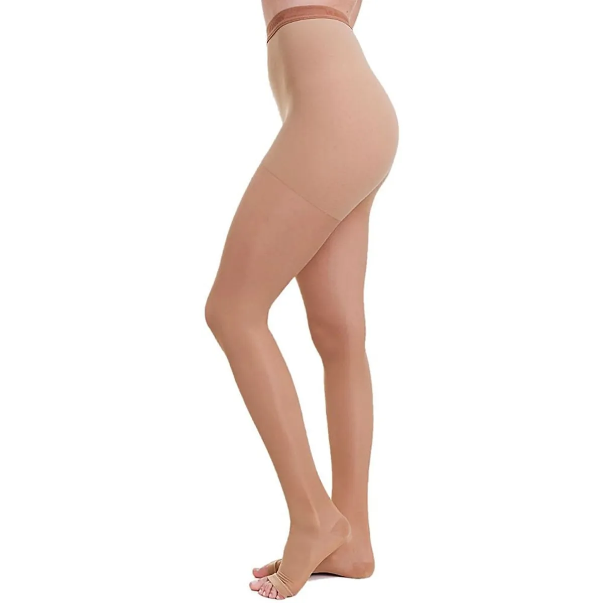 Meia Calça Venosan Comfortline - Alta Compressão - Aberta - Curta - Bege - G