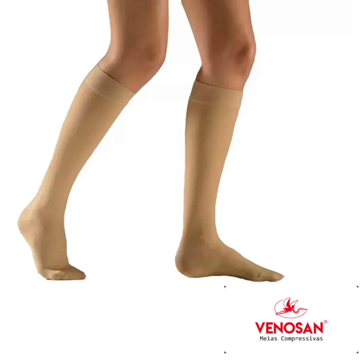 Meia de Compressão 3/4 6000 Venosan - Bege - 20-30mmHg - Fechado - P