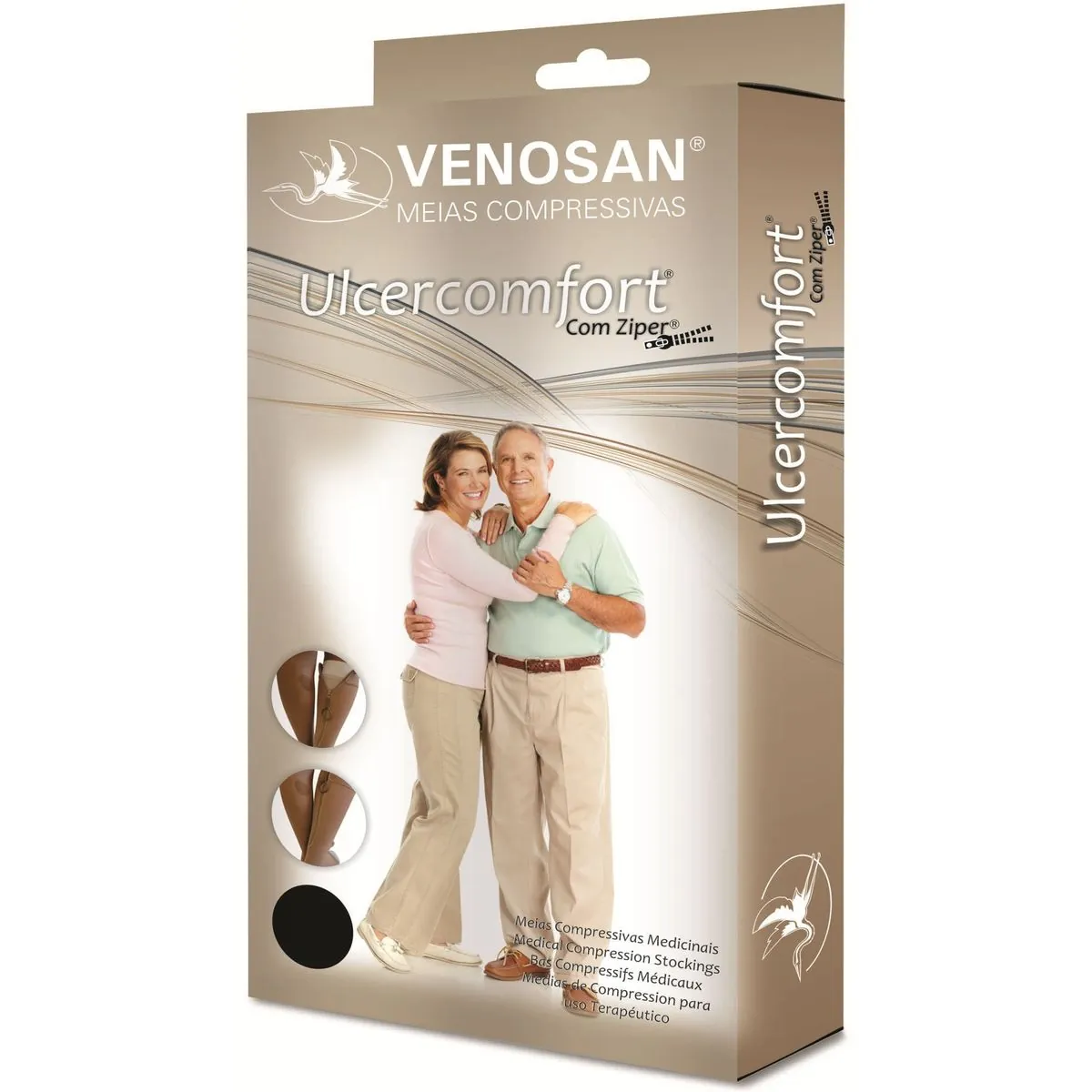 Kit de Meias Ulcercomfort Venosan com Zíper Longa Tam XG