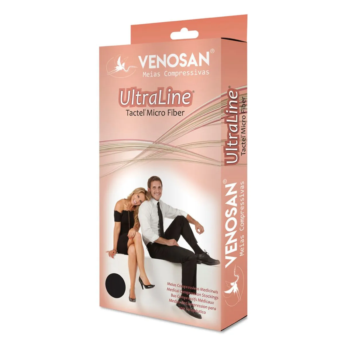 Meia Panturrilha Venosan Ultraline 4000 - Média Compressão - Aberta - Preta - M