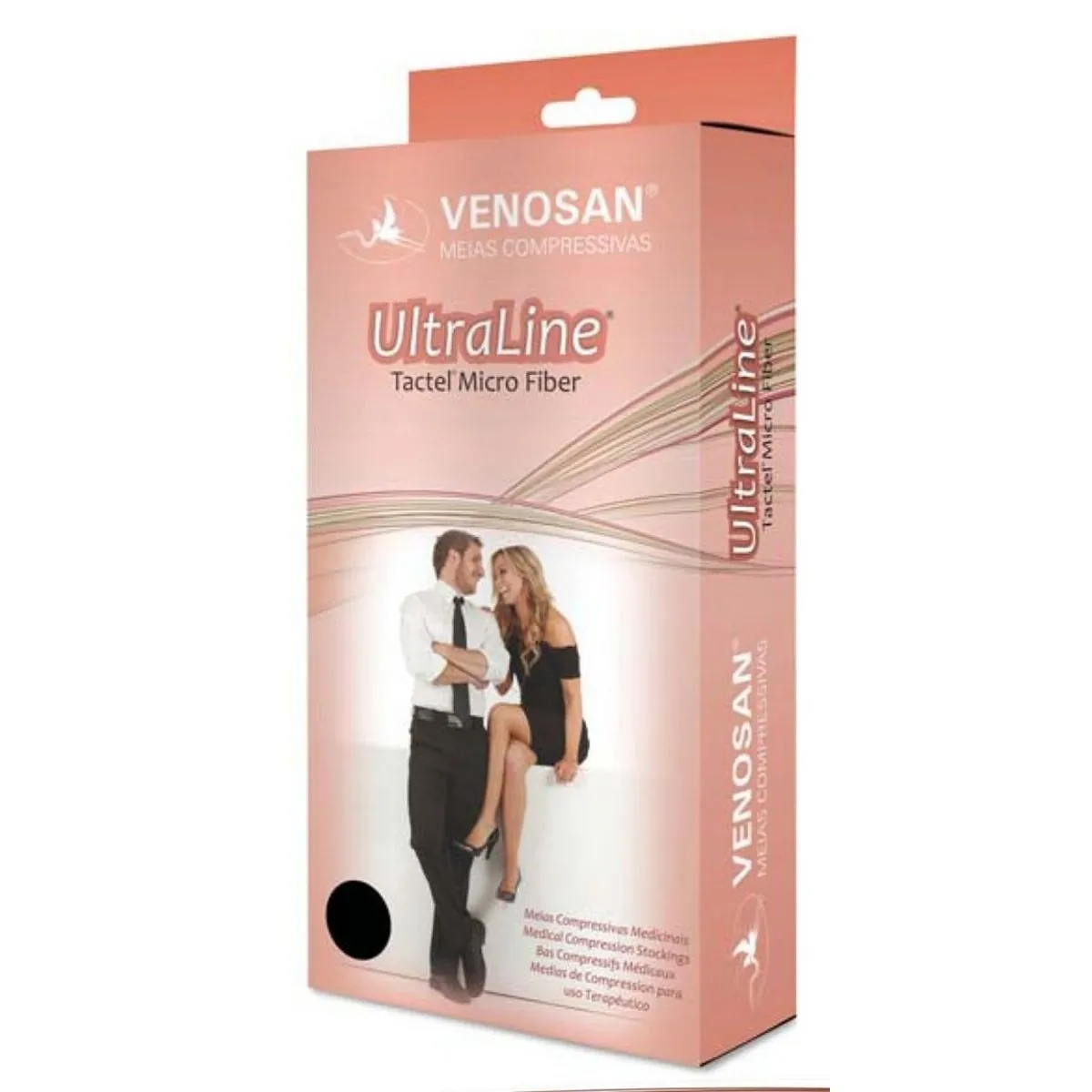 Meia 7/8 4000 20-30MMHG S/Ponteira Venosan - Cor: Preto Tam: P