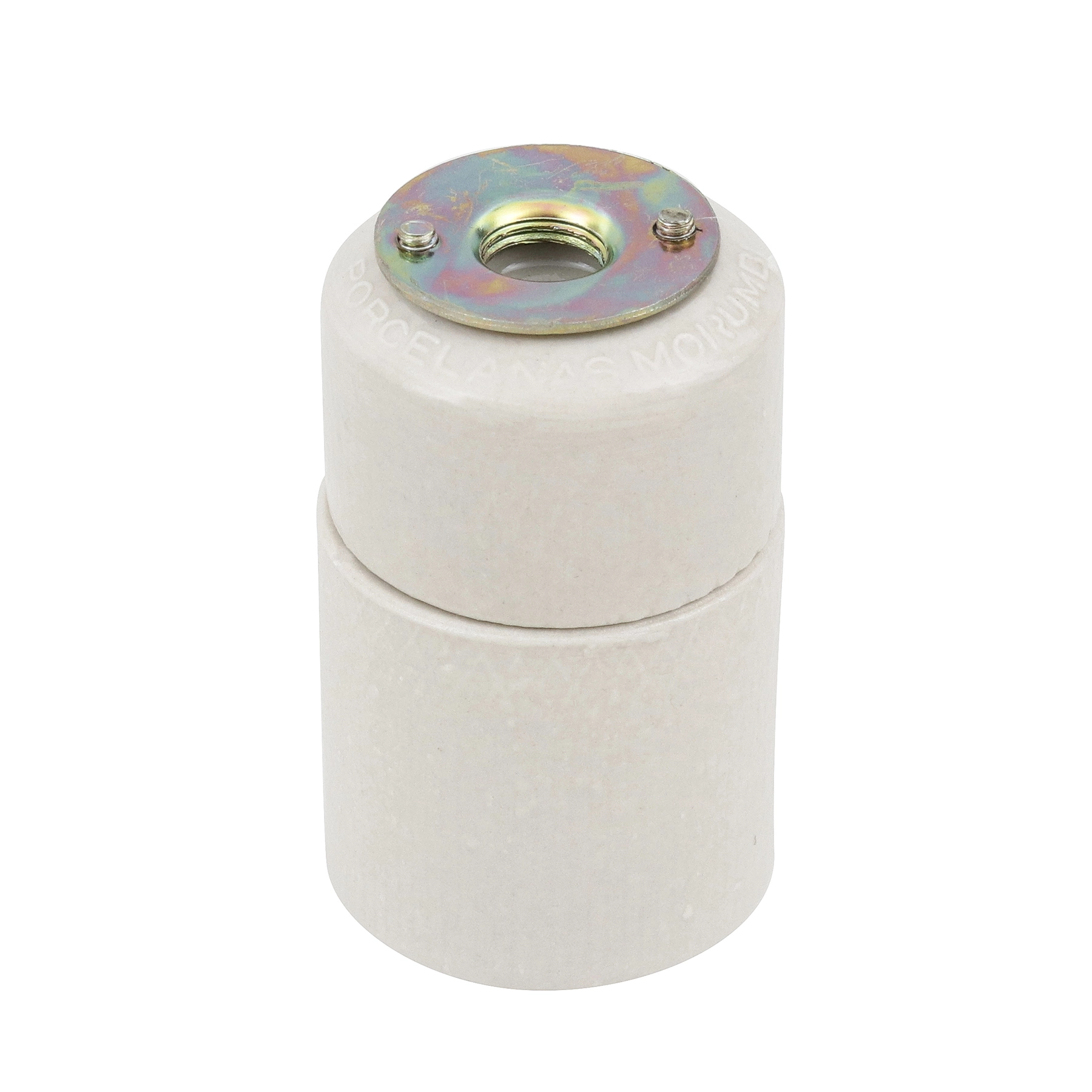 Soquete Porcelana para Lâmpada Fixação de Luvas M10 Rosca E27 Branco Incer Morumbi