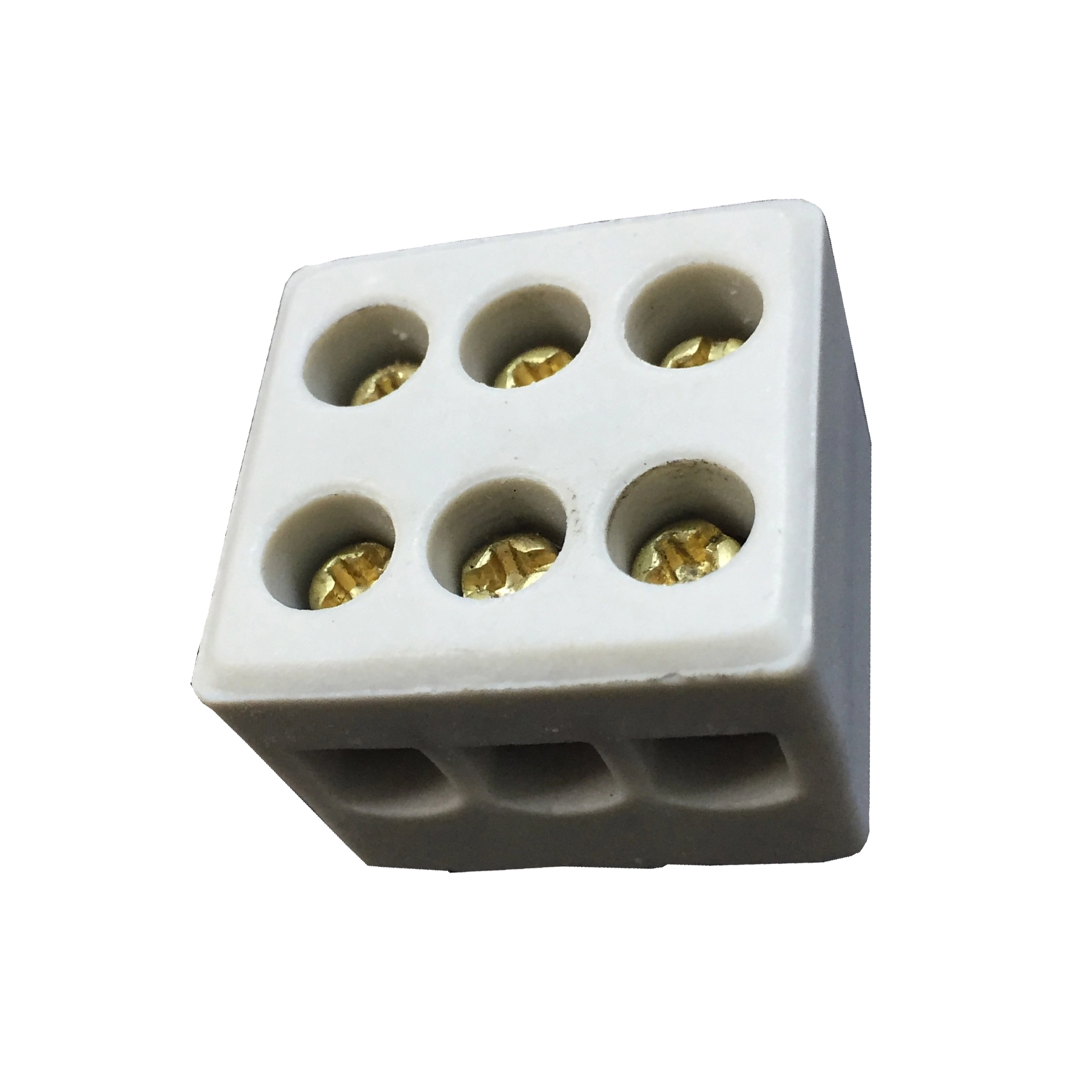 Conector Tripolar Cerâmico 3 Bornes 6mm Incer Morumbi 20pçs