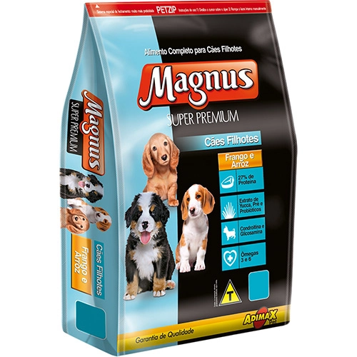 Ração Magnus Super Premium Para Cães Filhotes Frango E Arroz 1kg