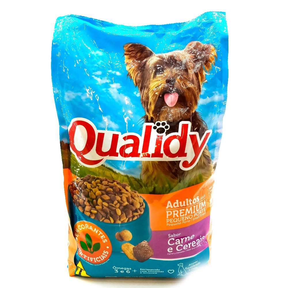 Alimento Para Cães Adultos Raças Pequenas Carne Qualidy Pacote 3kg