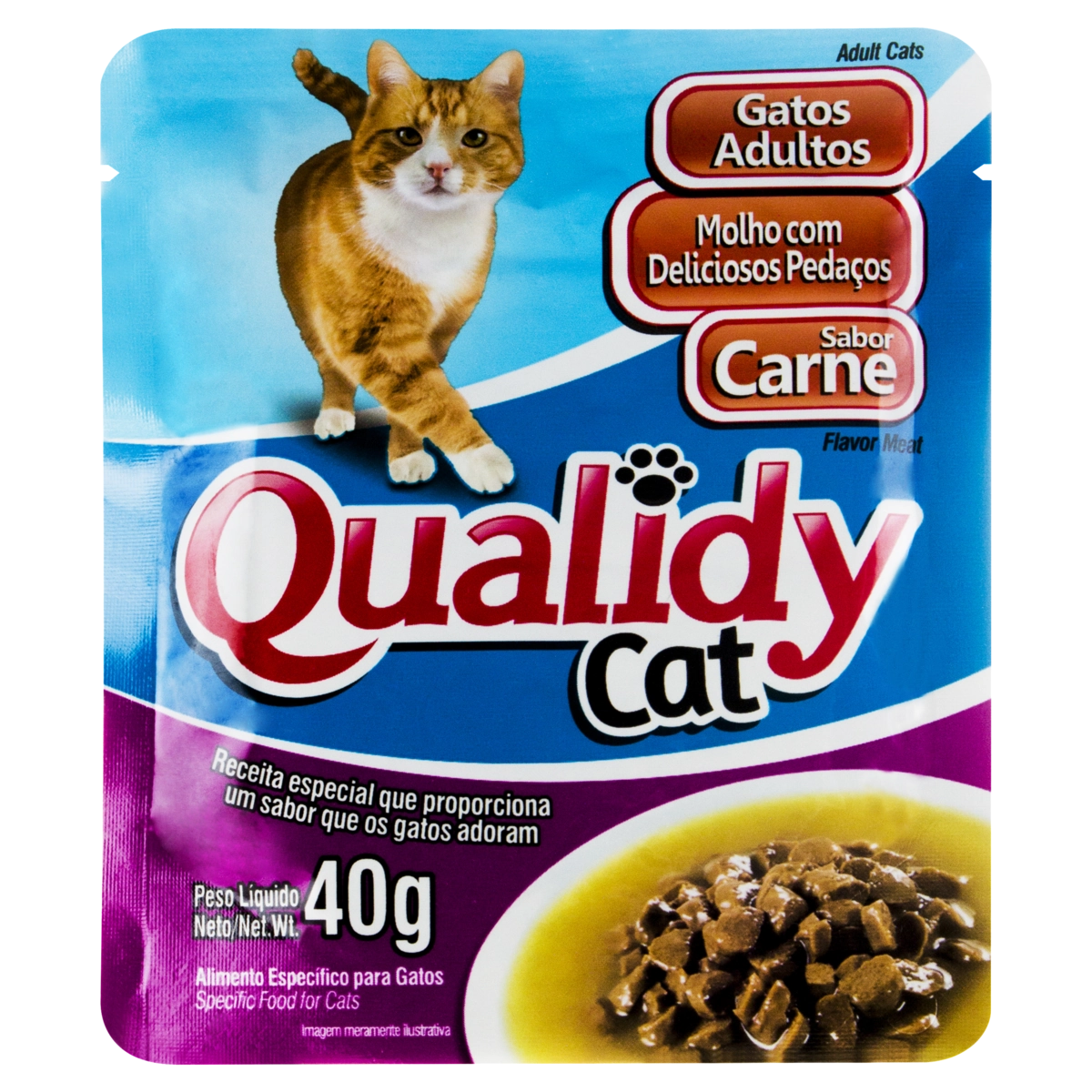 Alimento Para Gatos Adultos Carne Qualidy Sachê 40g