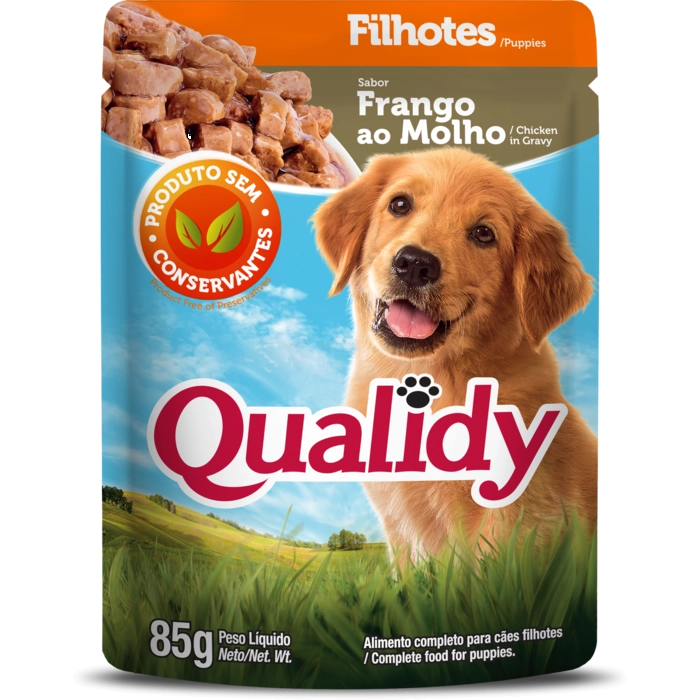 Racao Qualidy Dog Sache 85g Molho Frango