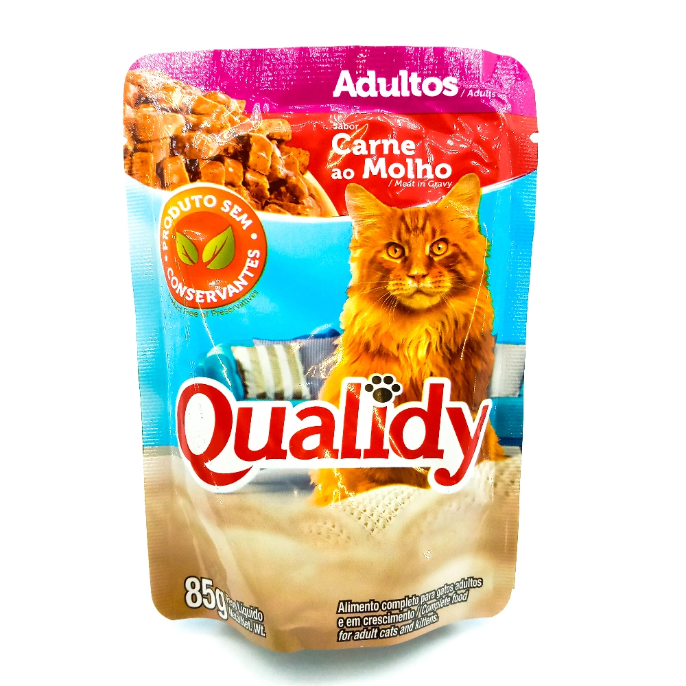 Racao Qualidy Cat Sache 85g Molho Carne