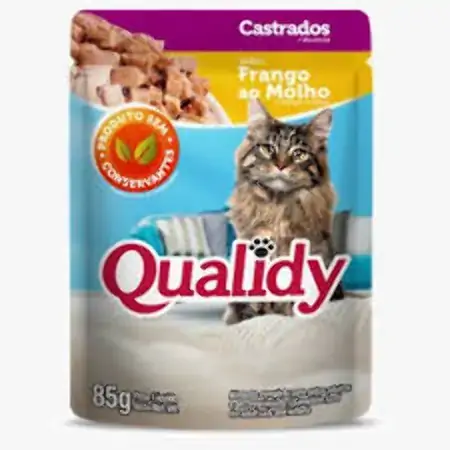 Racao Qualidy Cat Sache 85g Molho Frango