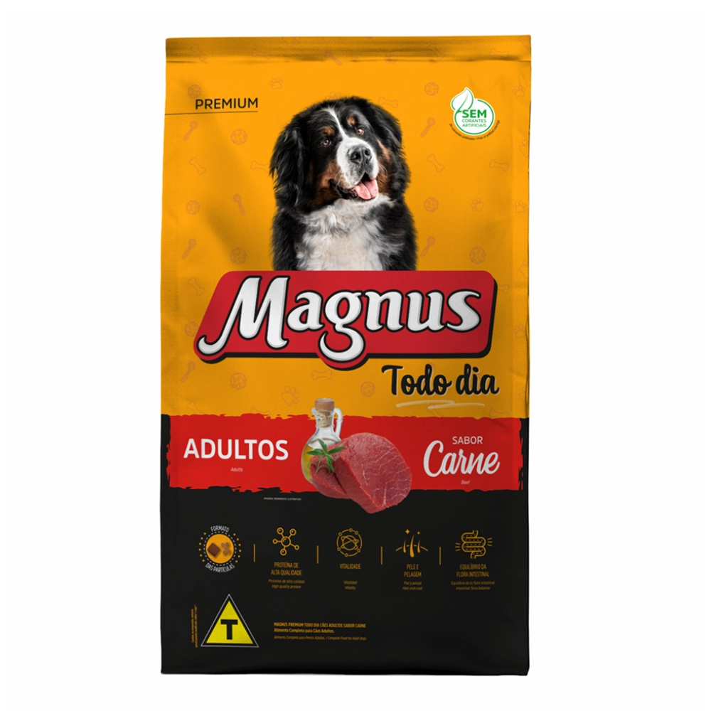 Magnus Caes Adultos Todo Dia Carne 10kg