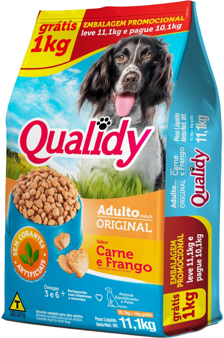 Racao Qualidy Caes Original11,1kg Carne E Fg